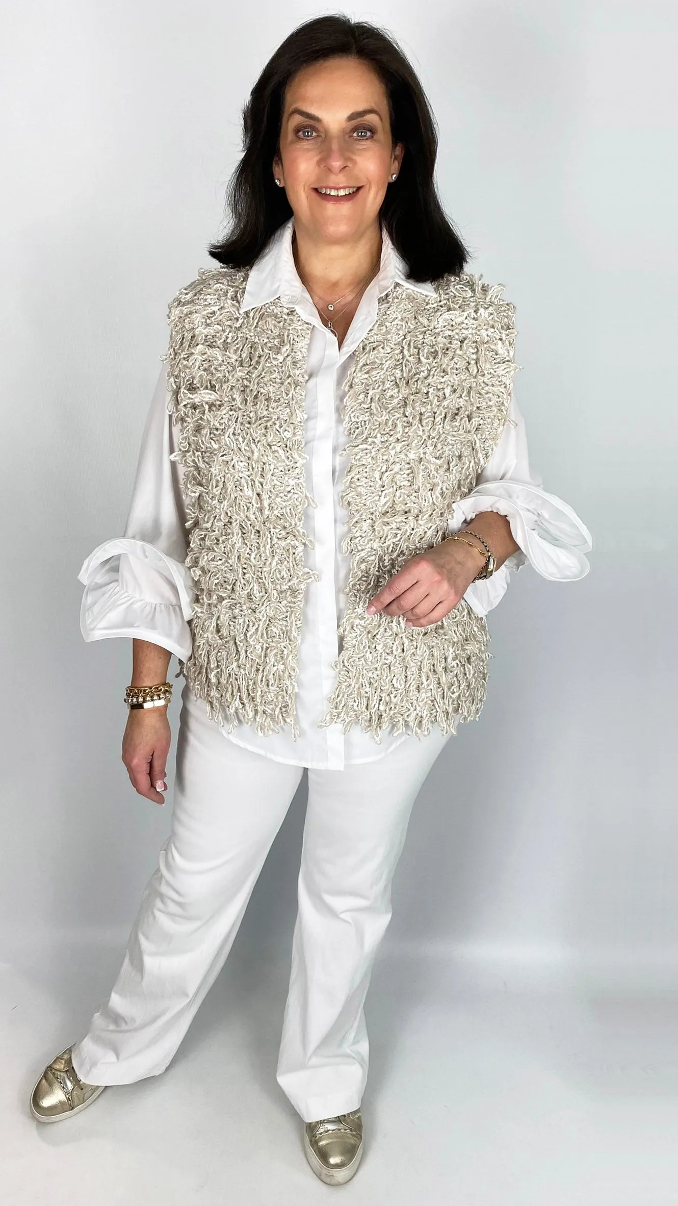 2-Tone Edge-to-edge Shaggy Looped Gilet | 2 Colours | by Malissa J | last 1