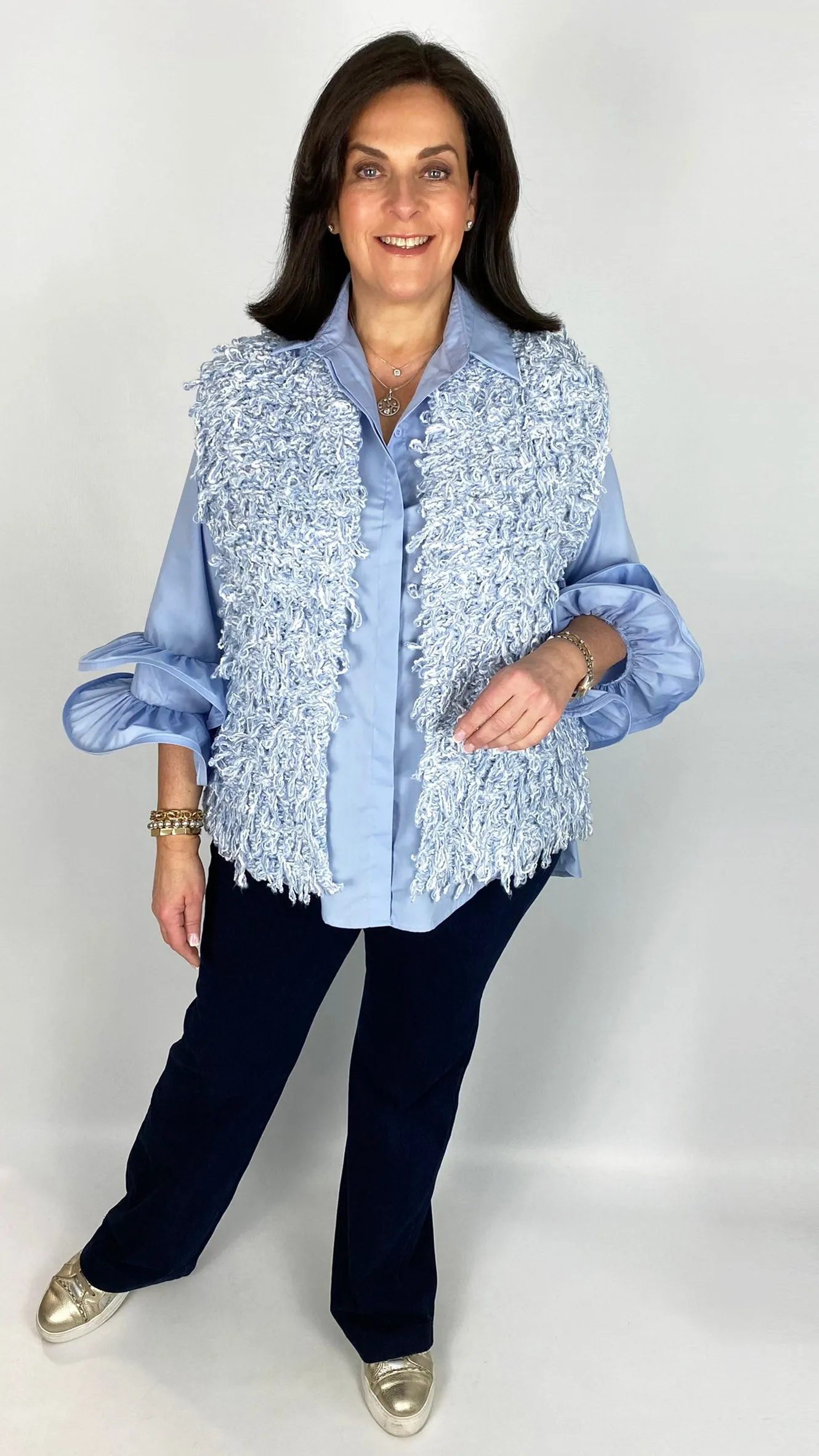 2-Tone Edge-to-edge Shaggy Looped Gilet | 2 Colours | by Malissa J | last 1