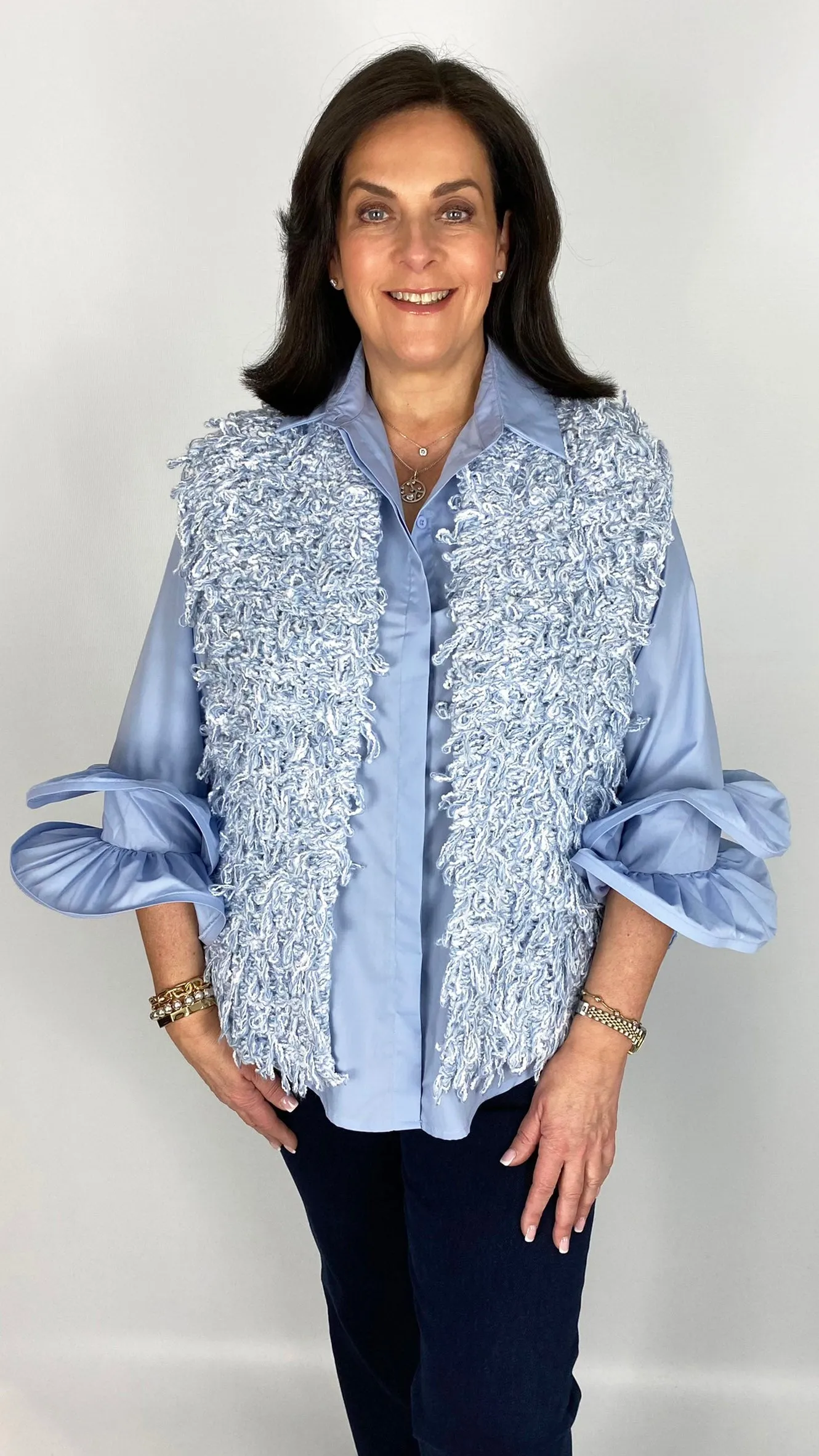 2-Tone Edge-to-edge Shaggy Looped Gilet | 2 Colours | by Malissa J | last 1