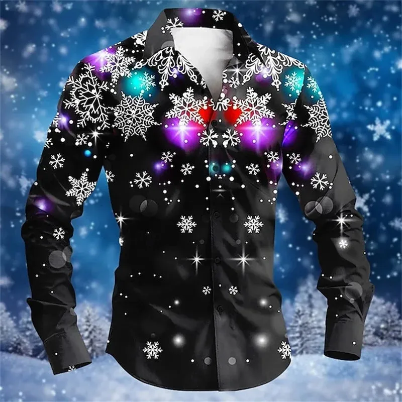 3D Printed Christmas Snowflakes Casual Fashion
