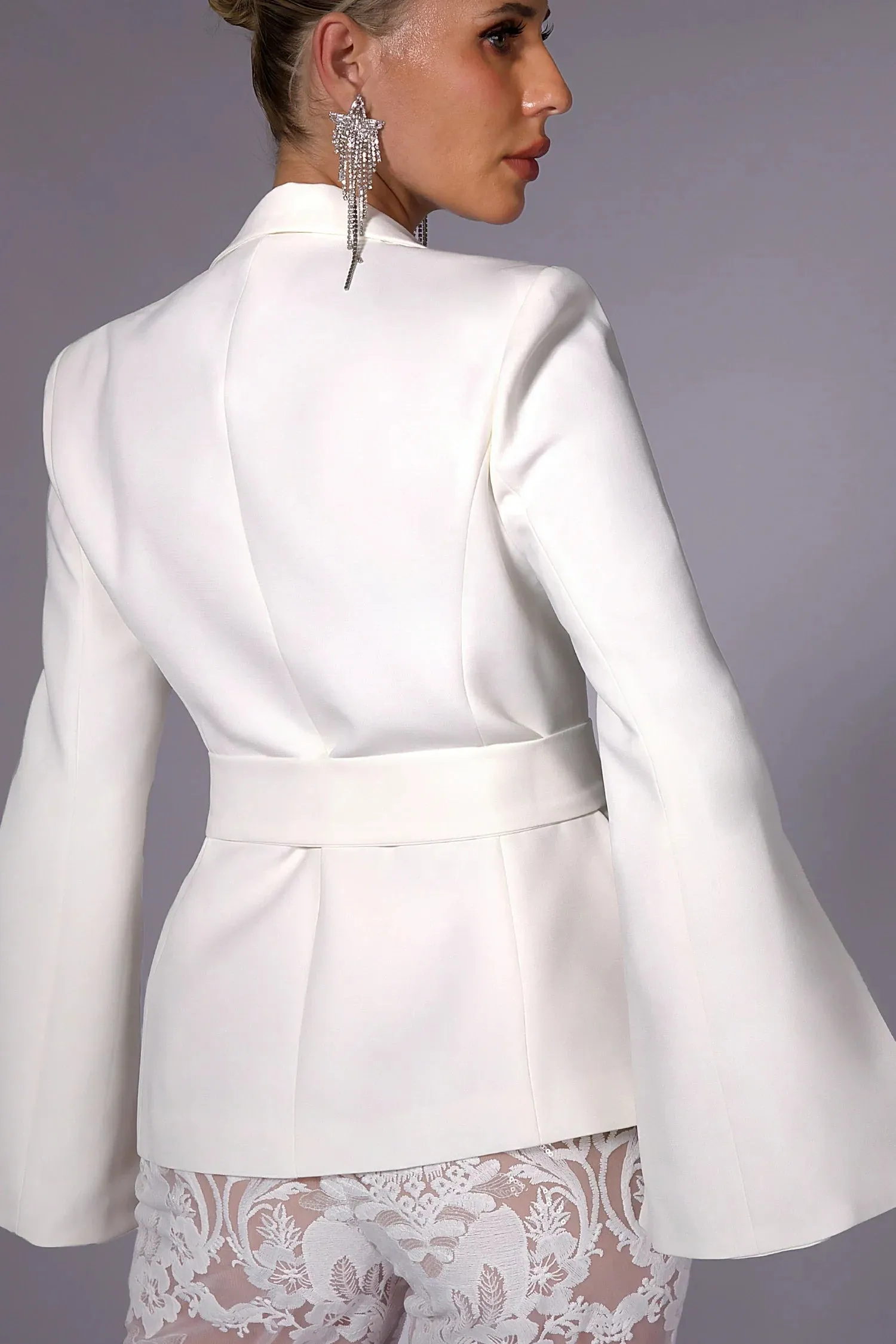 Alma Bead & Rhinestone Waist Belt Blazer