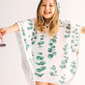 Baby Kids Beach Bath Towel Muslin Hooded Poncho - Eucalyptus