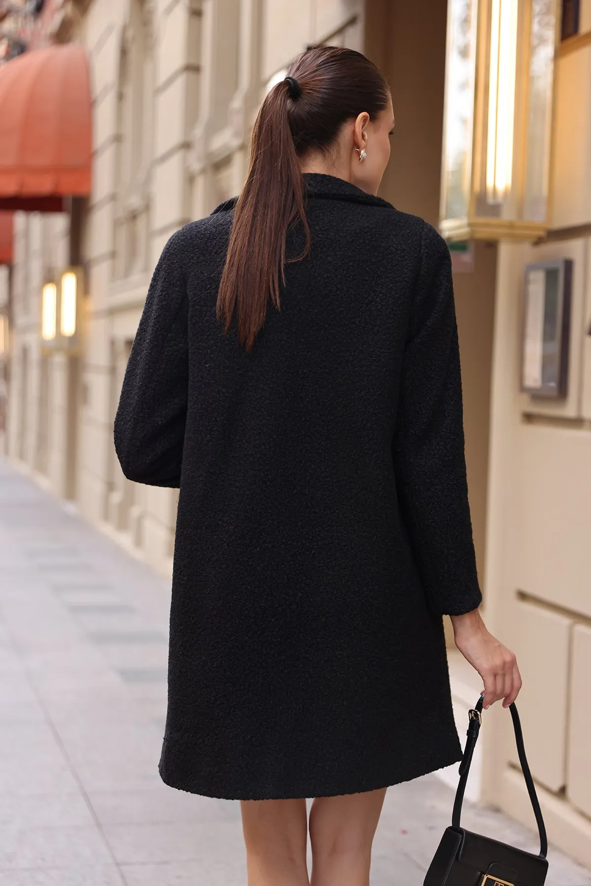 BGD Women Oversized Cashmere Coat - Black - Avondale