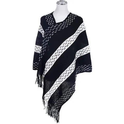 Black Diea Winter Poncho One Size