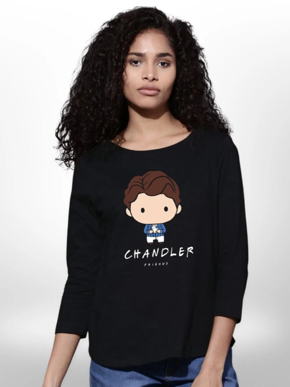 Boy Printed Girls T-shirt Four Quarter Sleeve