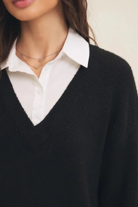 Carson Mixed Media Sweater Dress