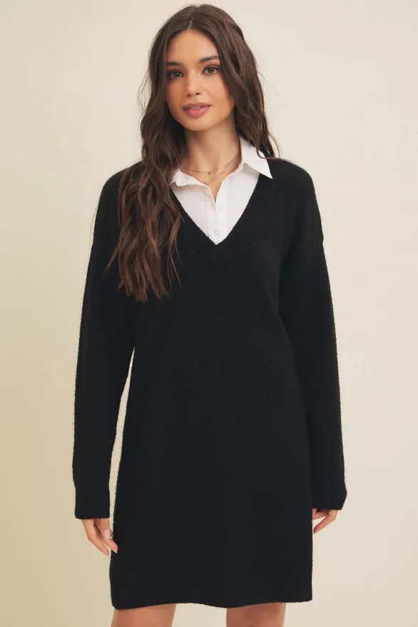Carson Mixed Media Sweater Dress