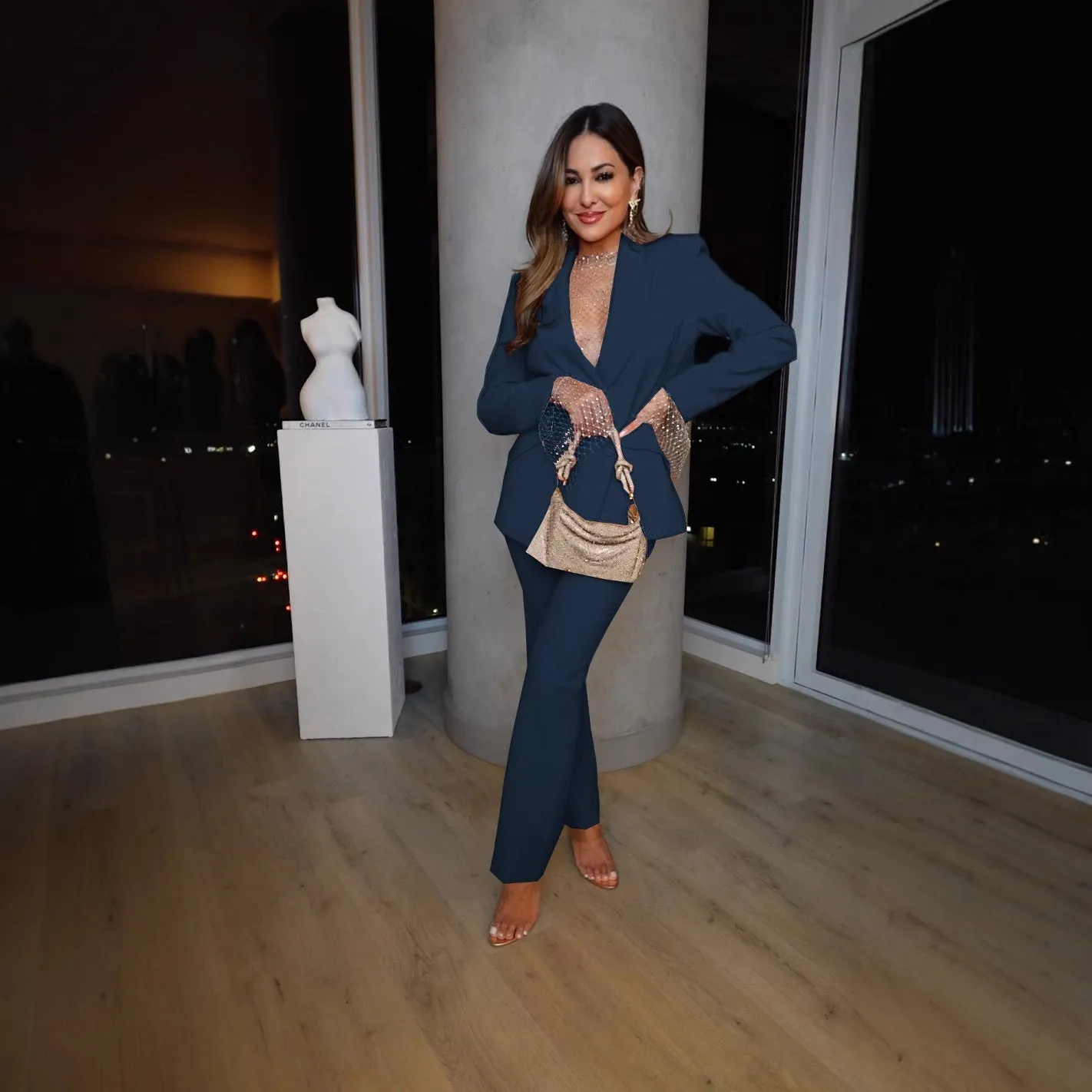 Casual Professional Women Pants Two Piece Sets
