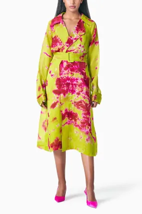 Chartreuse Seas Trench Coat