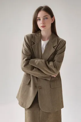 Classic Corduroy Single Breasted Lapel Blazer