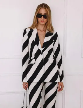 diagonal stripe blazer