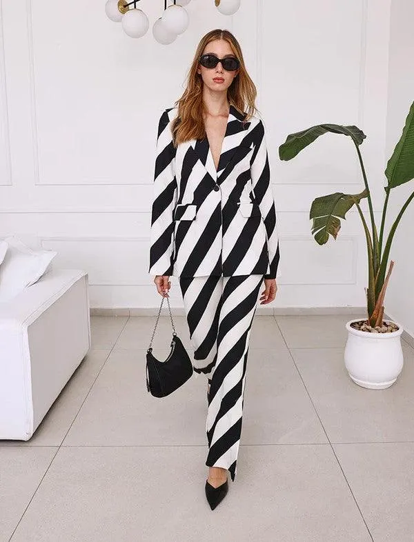 diagonal stripe blazer