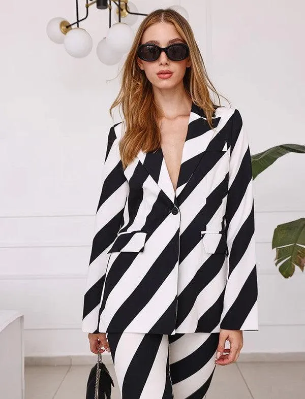 diagonal stripe blazer