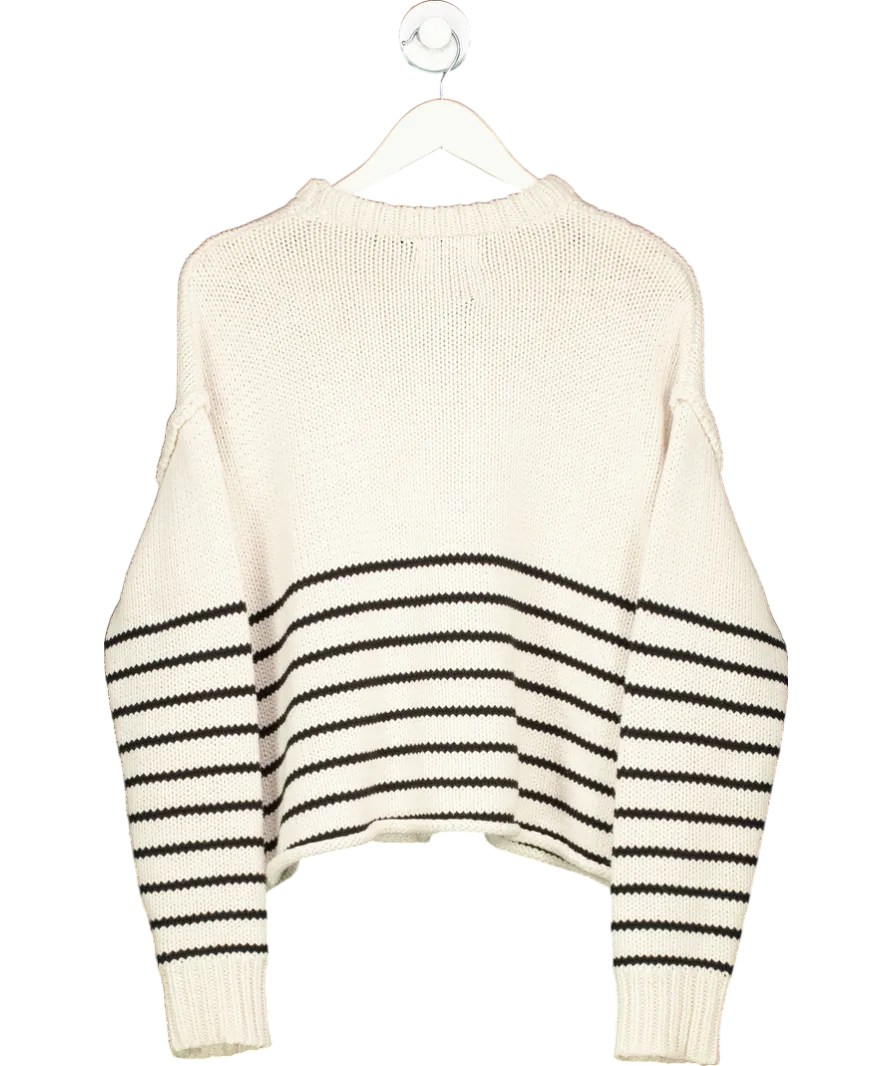 DISSH Beige Camille Stone Stripe Crop Jumper UK S