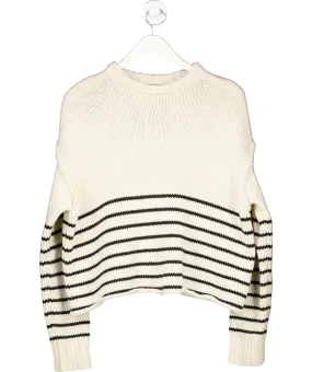DISSH Beige Camille Stone Stripe Crop Jumper UK S
