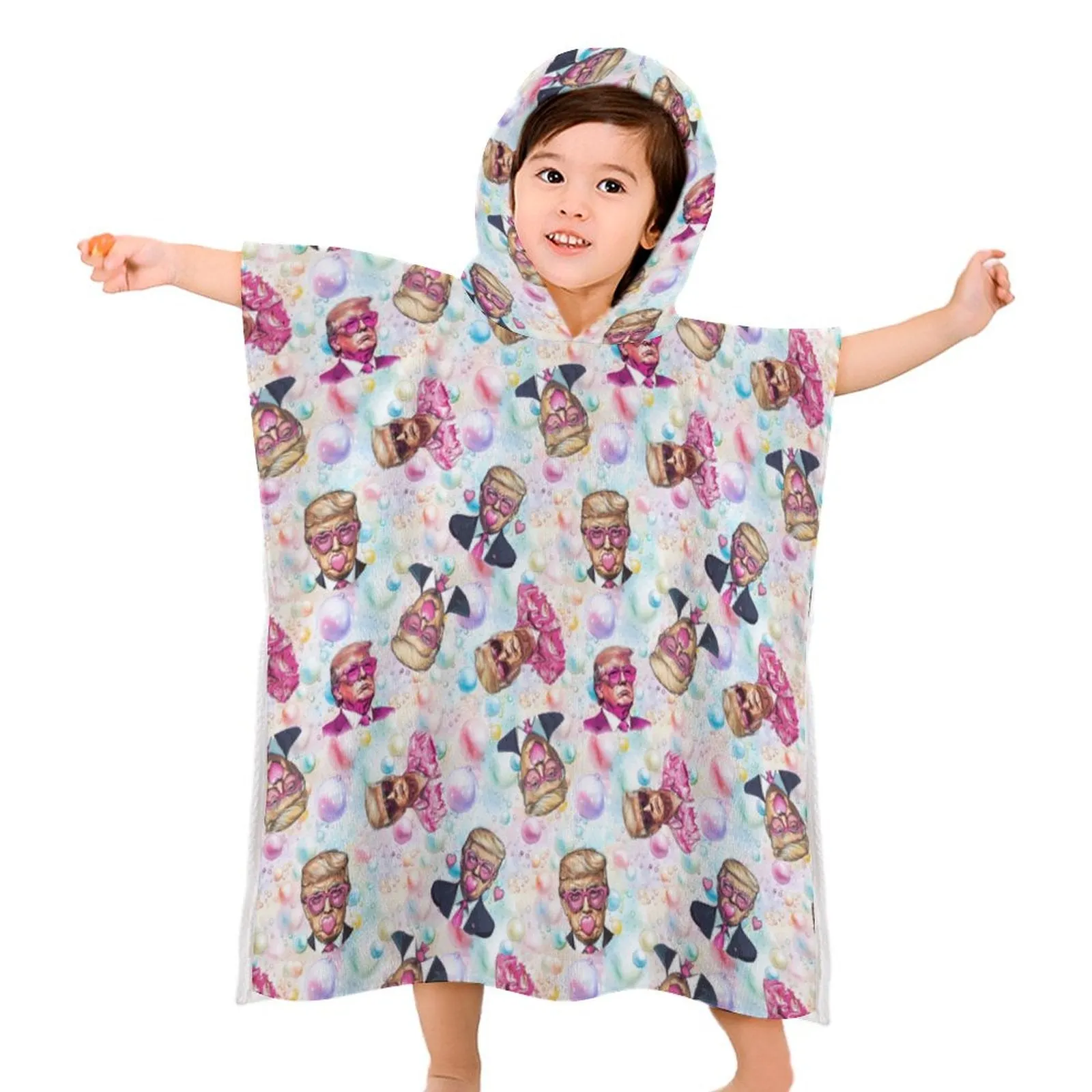 Donald Trump 20 Designs, Hooded Terry Cloth Pullover Towel for Kids, Children