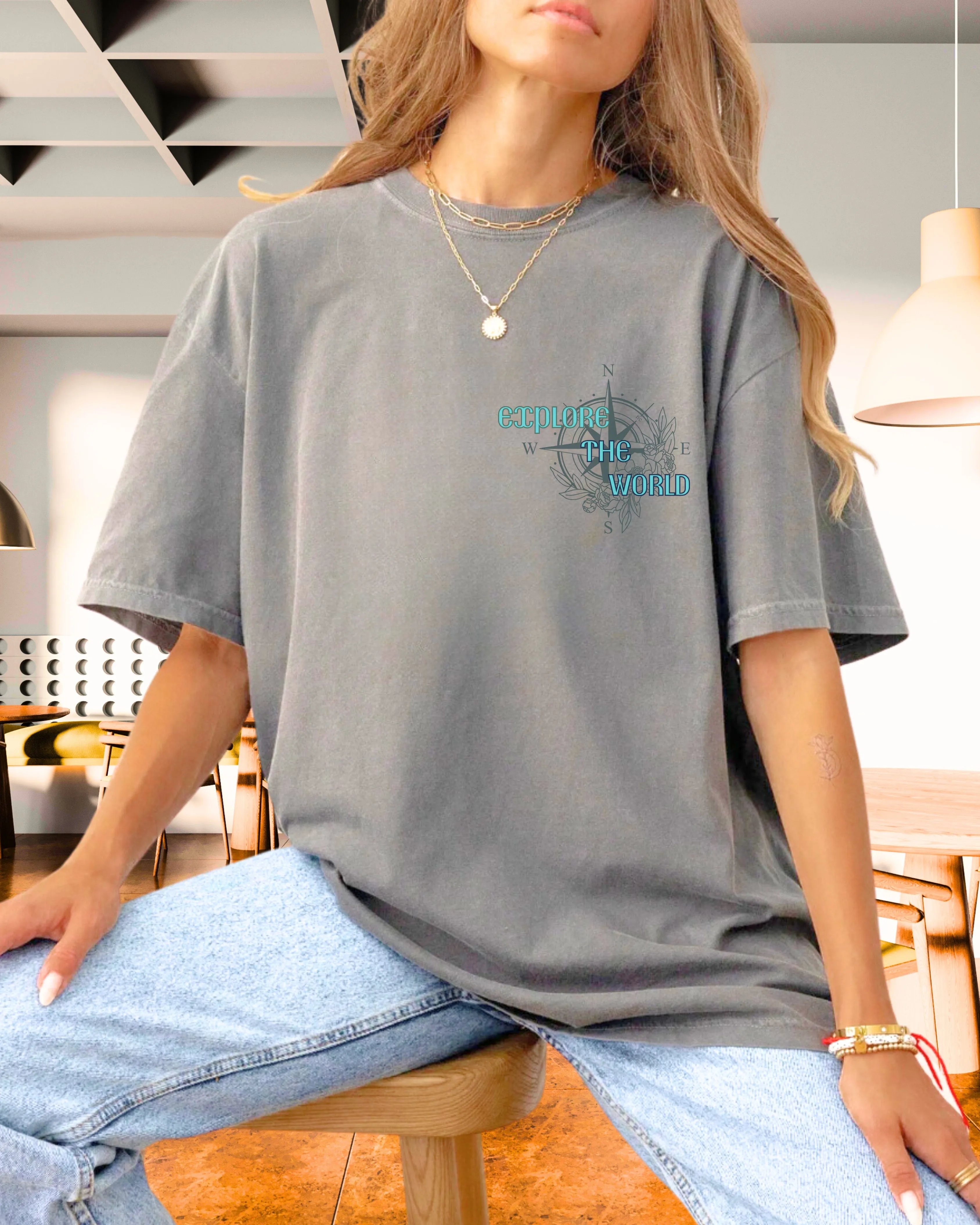 Explore the World Compass Graphic Tee | Unisex Adventure T-Shirt | Travel & Exploration Inspired Shirt
