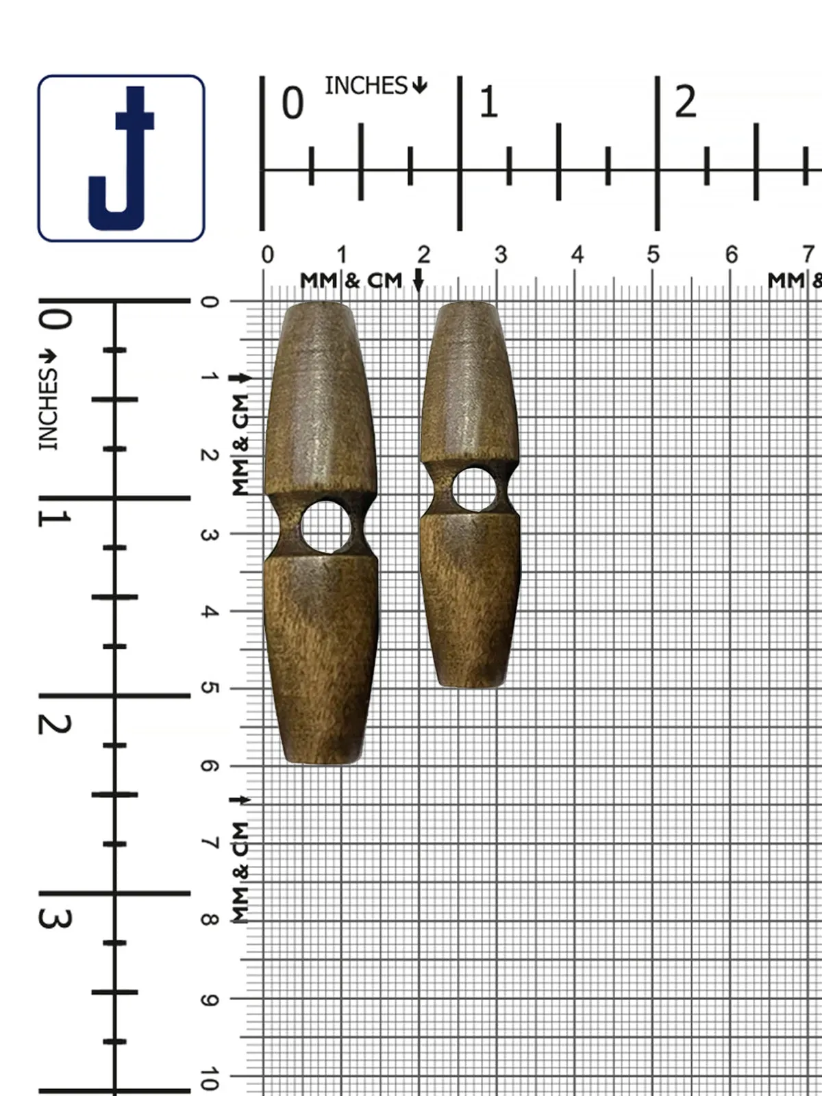 Fashion 1-Hole Oval Shape Wooden Toggle Button