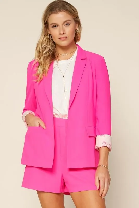 flat front elastic back dress shorts