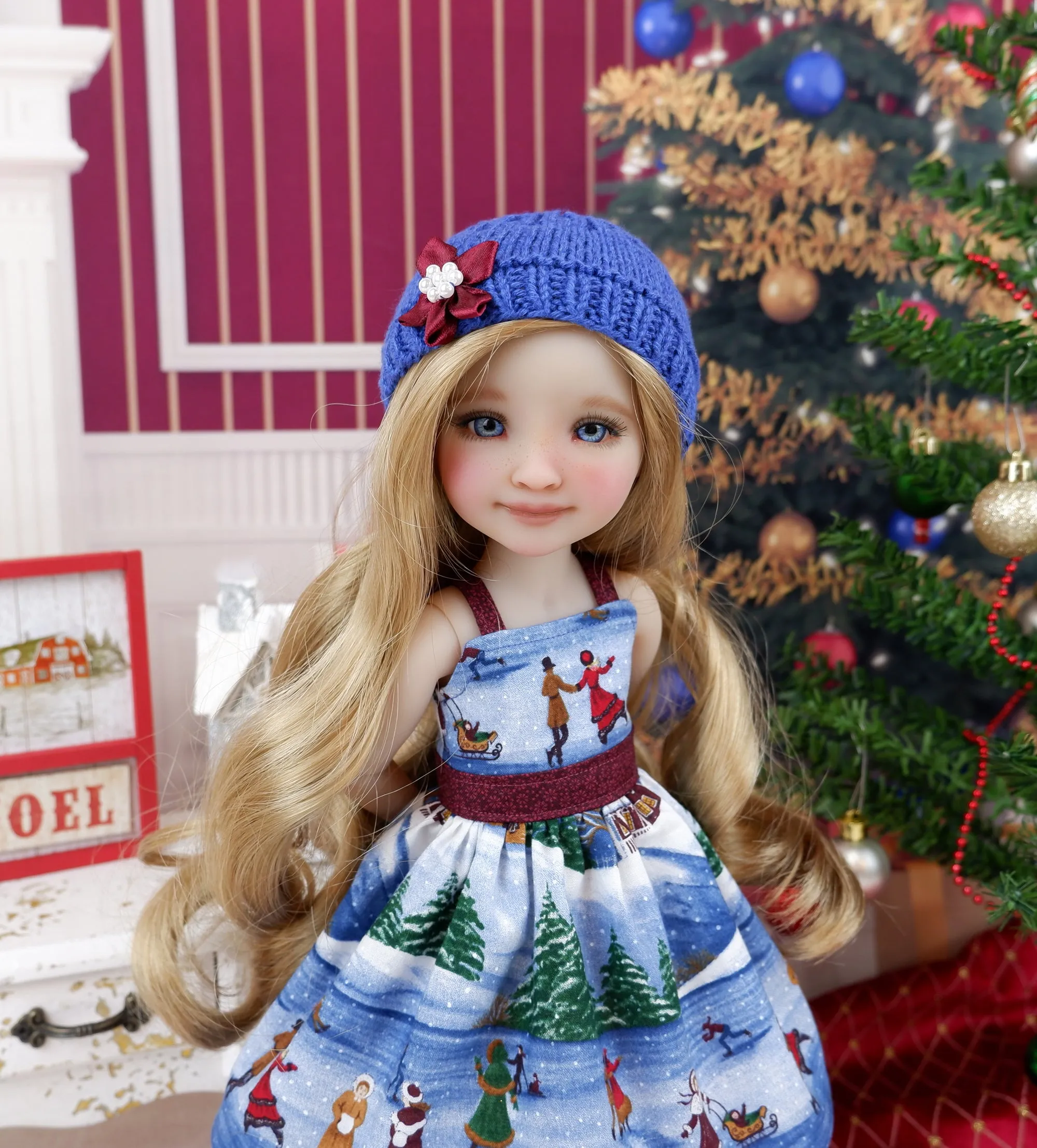 Frozen Pond - dress and sweater set with shoes for Ruby Red Fashion Friends doll