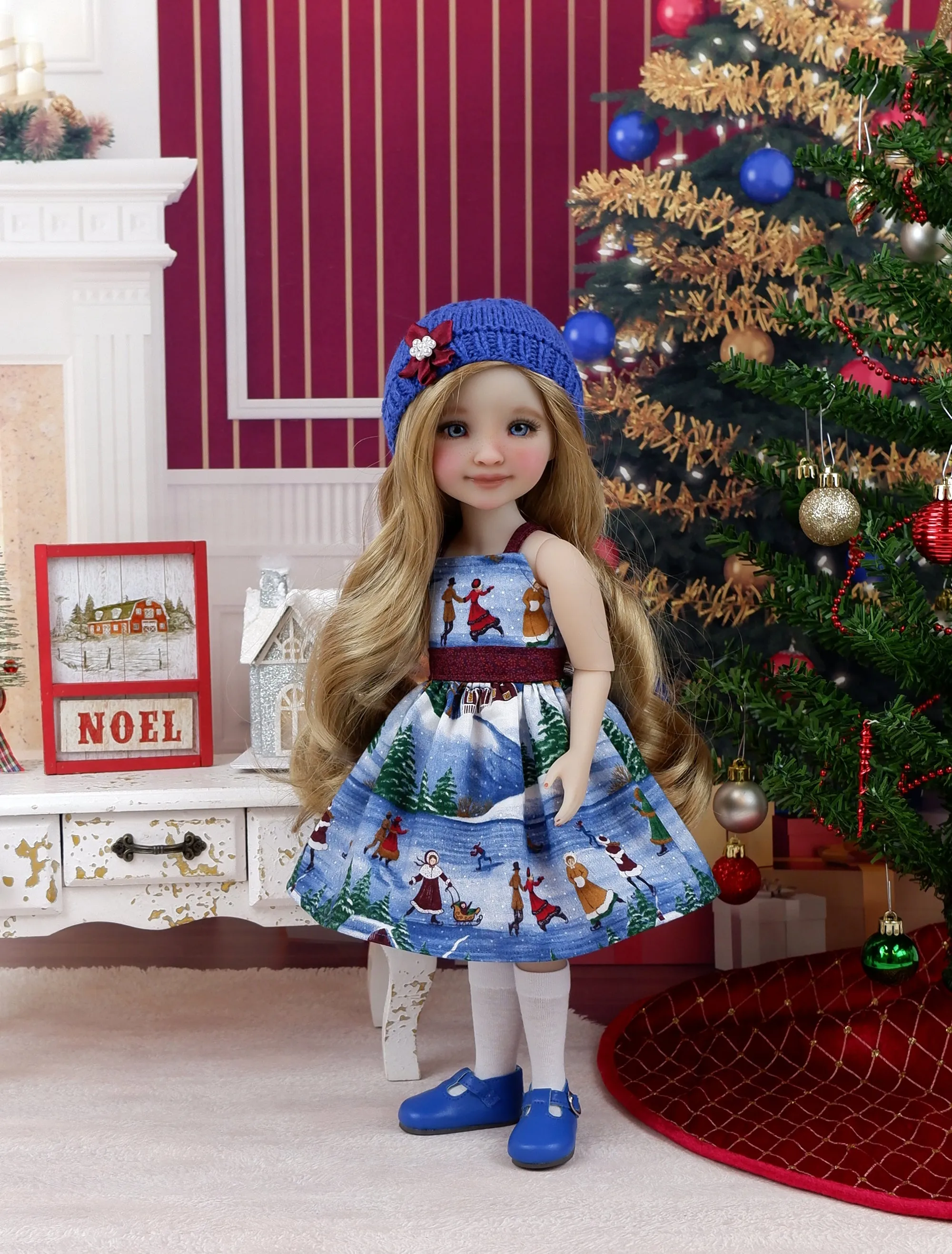 Frozen Pond - dress and sweater set with shoes for Ruby Red Fashion Friends doll