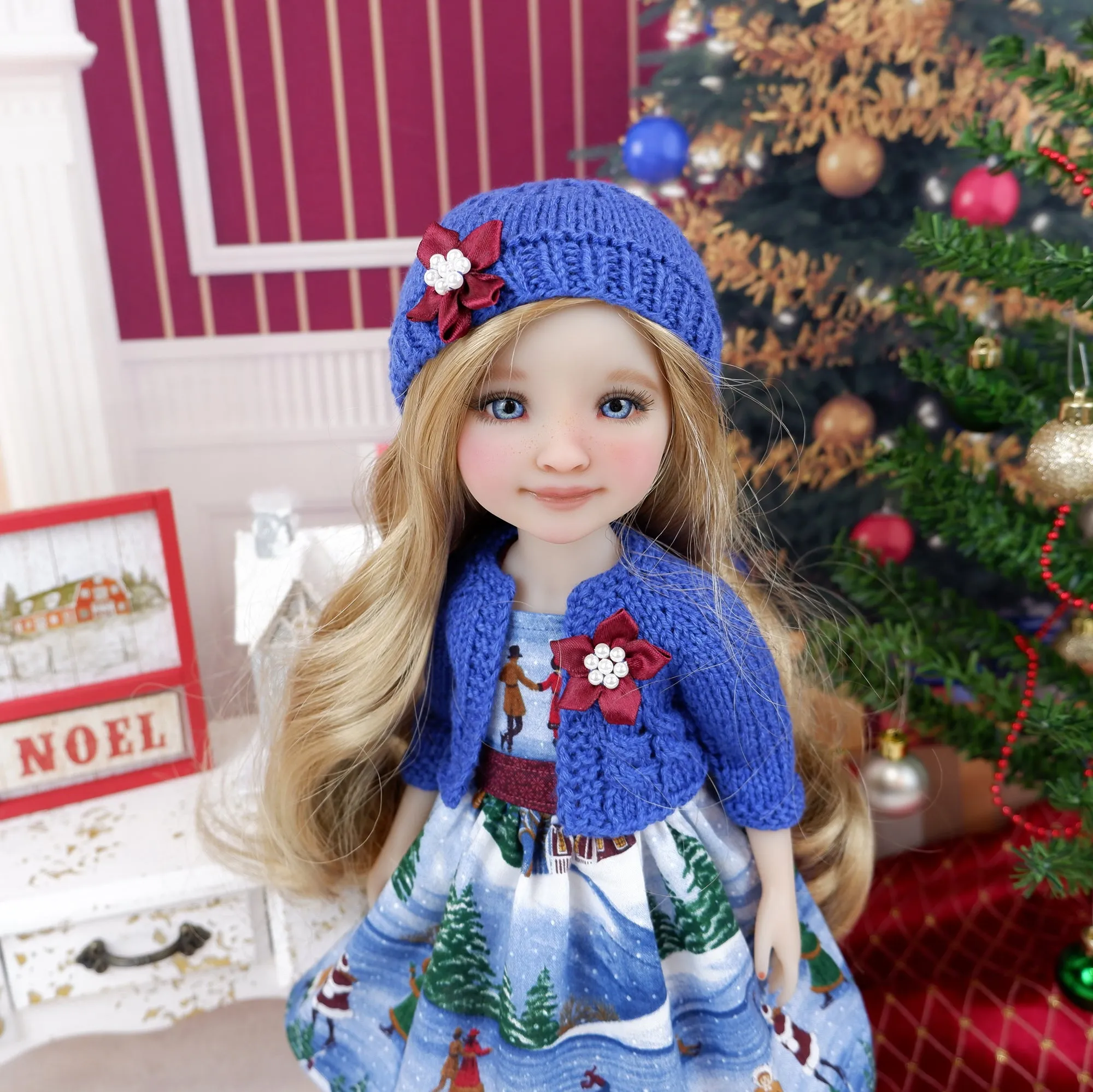 Frozen Pond - dress and sweater set with shoes for Ruby Red Fashion Friends doll