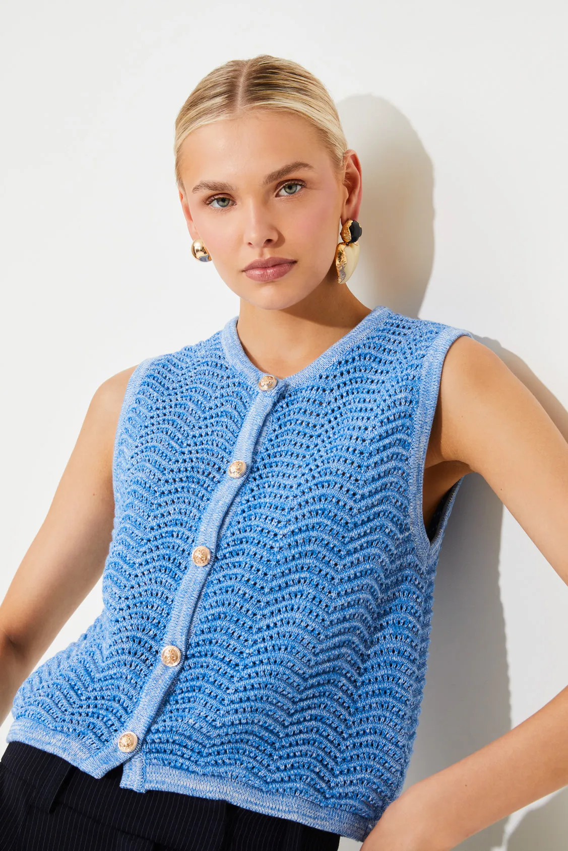 Gilet en maille ajourée Gemi