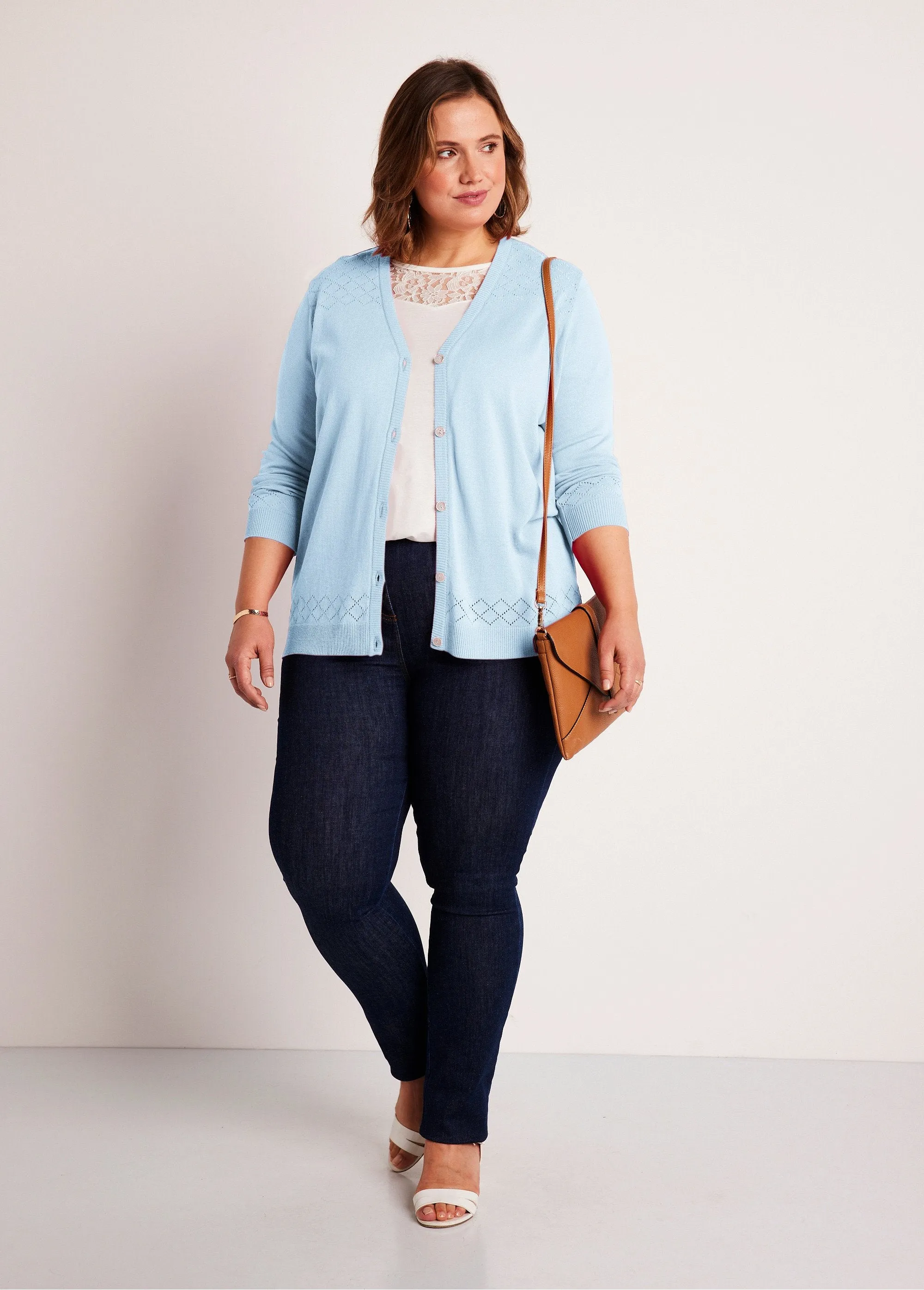 Gilet fin boutonné ajouré