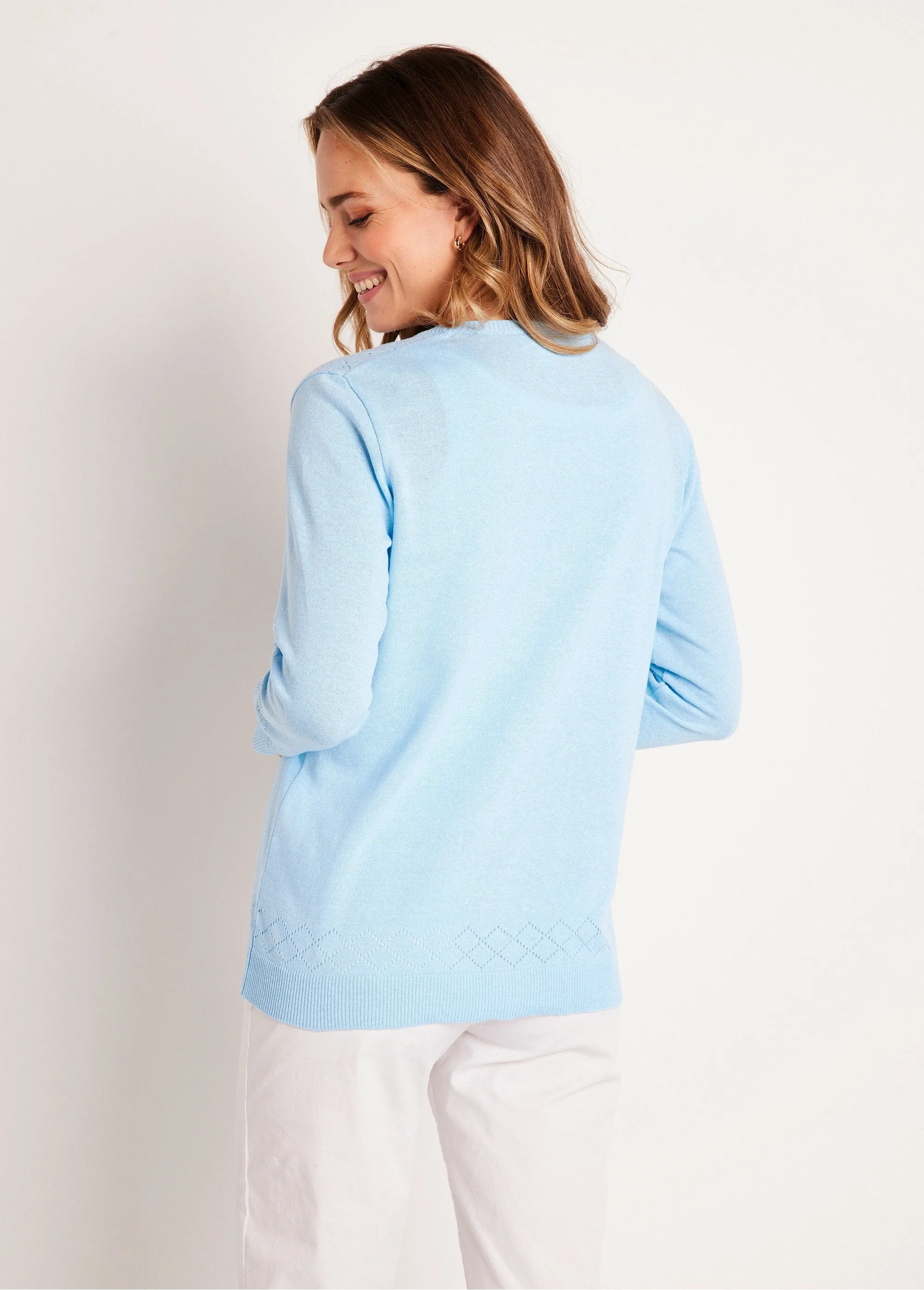 Gilet fin boutonné ajouré