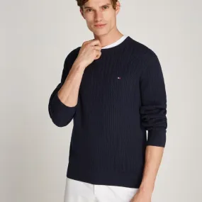 Herringbone Knit Crew Neck Jumper