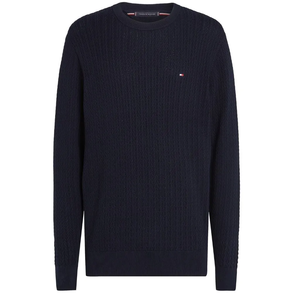 Herringbone Knit Crew Neck Jumper