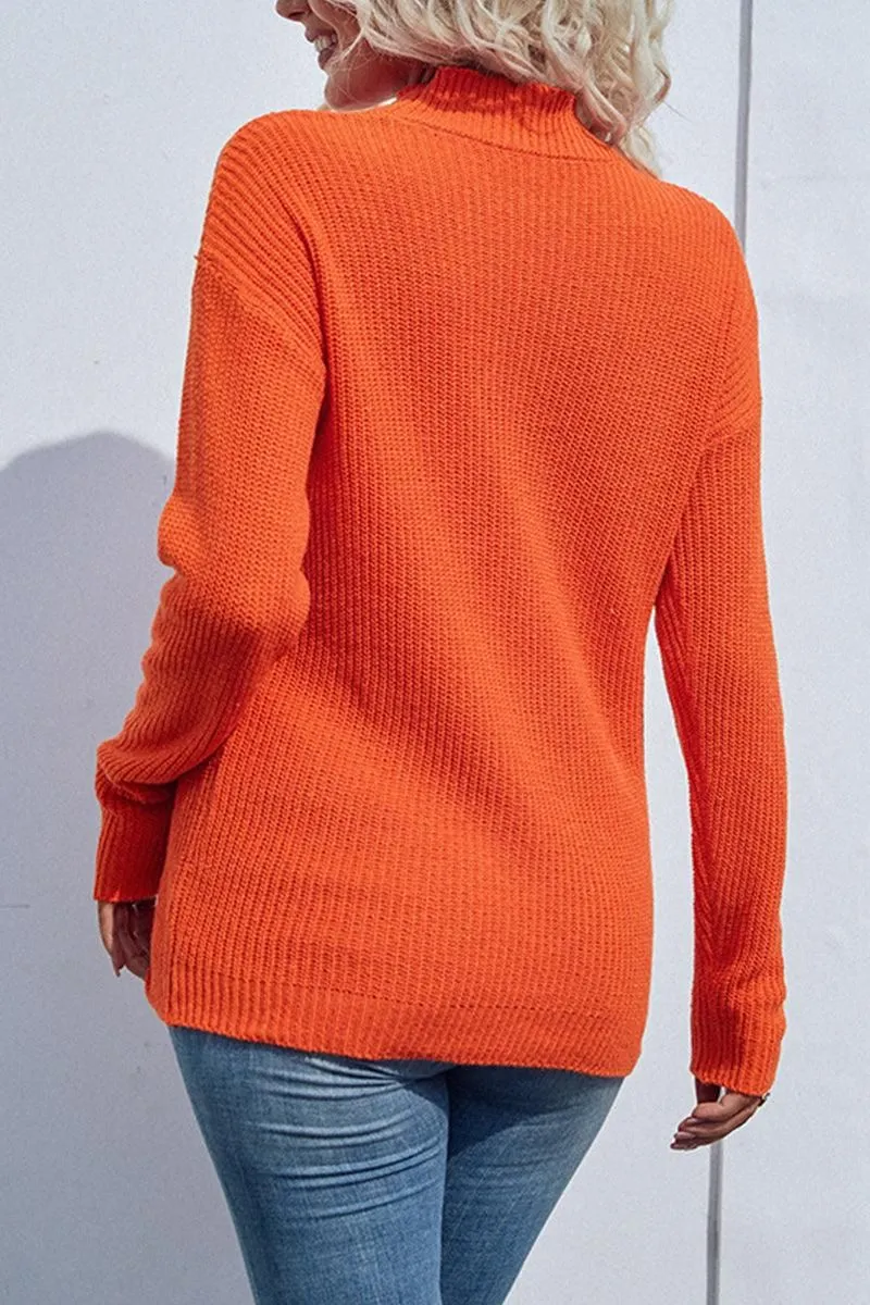 HOLLOW KNIT LOOSE FIT CASUAL SWEATER TOP