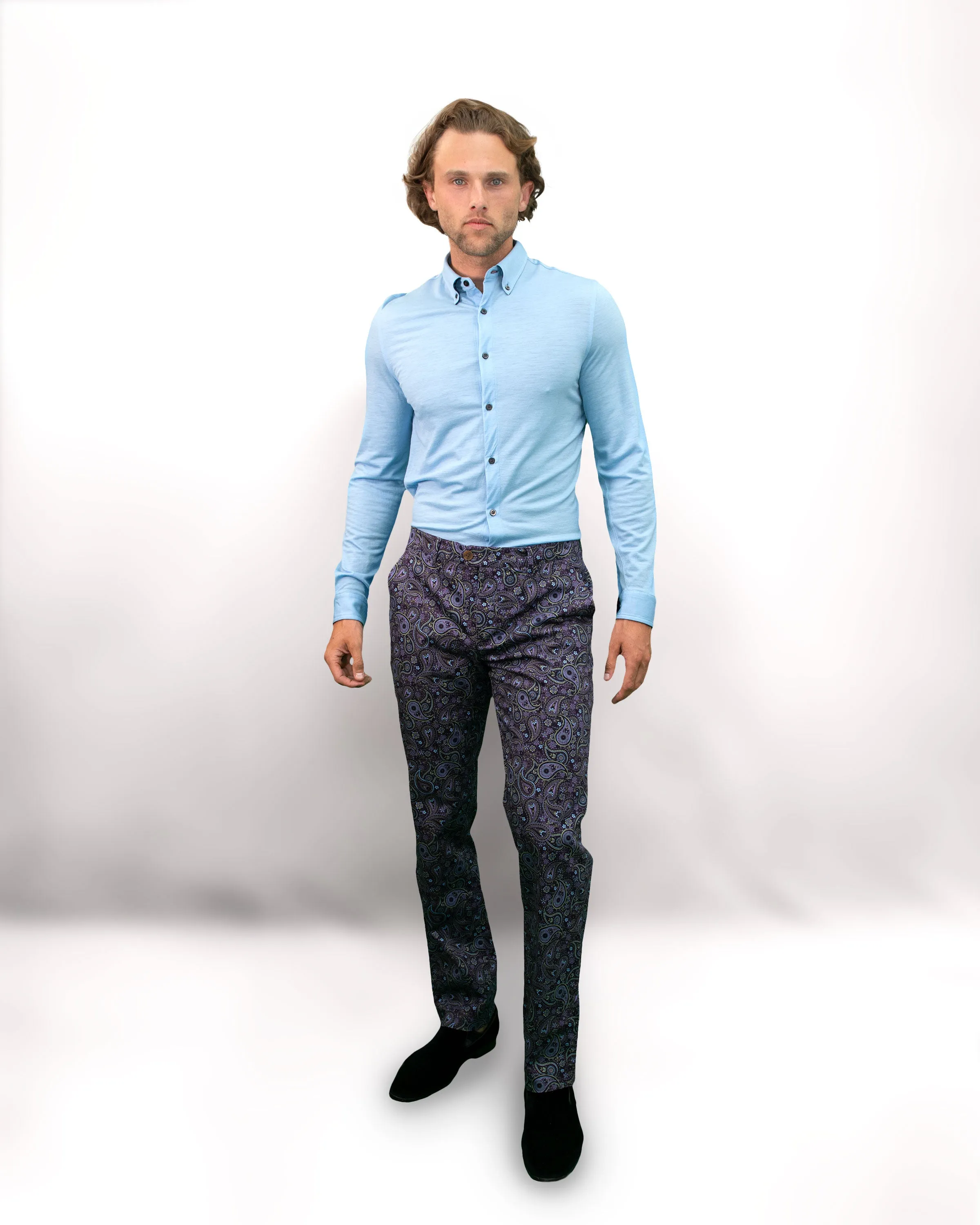 JACK TRIBUNE PAISLEY PANT - PLUM