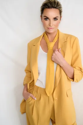K-design - Blazer met 2/3 mouwen en das (A602Golden apricot)