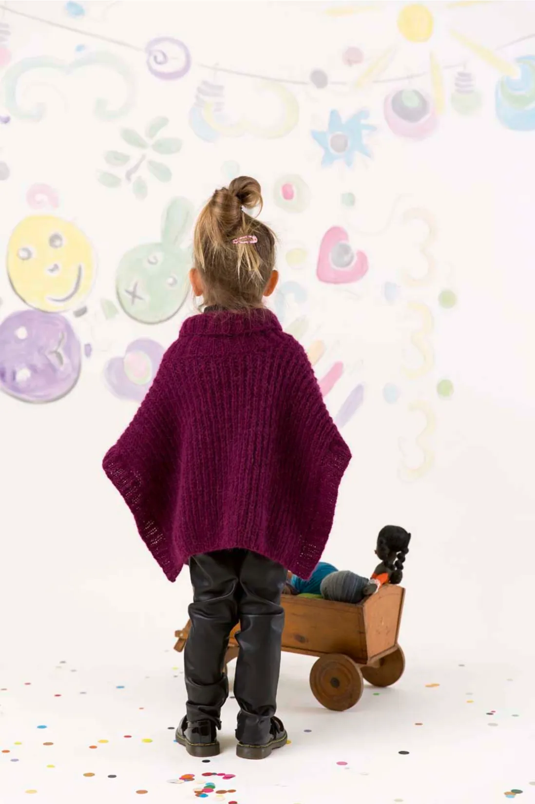 Kid's Poncho Knitting Kit | Lang Yarns Malou Light & Knitting Pattern (240-01)