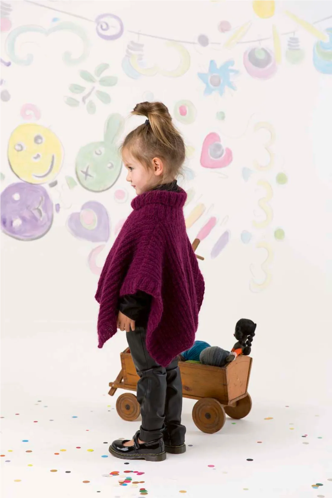 Kid's Poncho Knitting Kit | Lang Yarns Malou Light & Knitting Pattern (240-01)