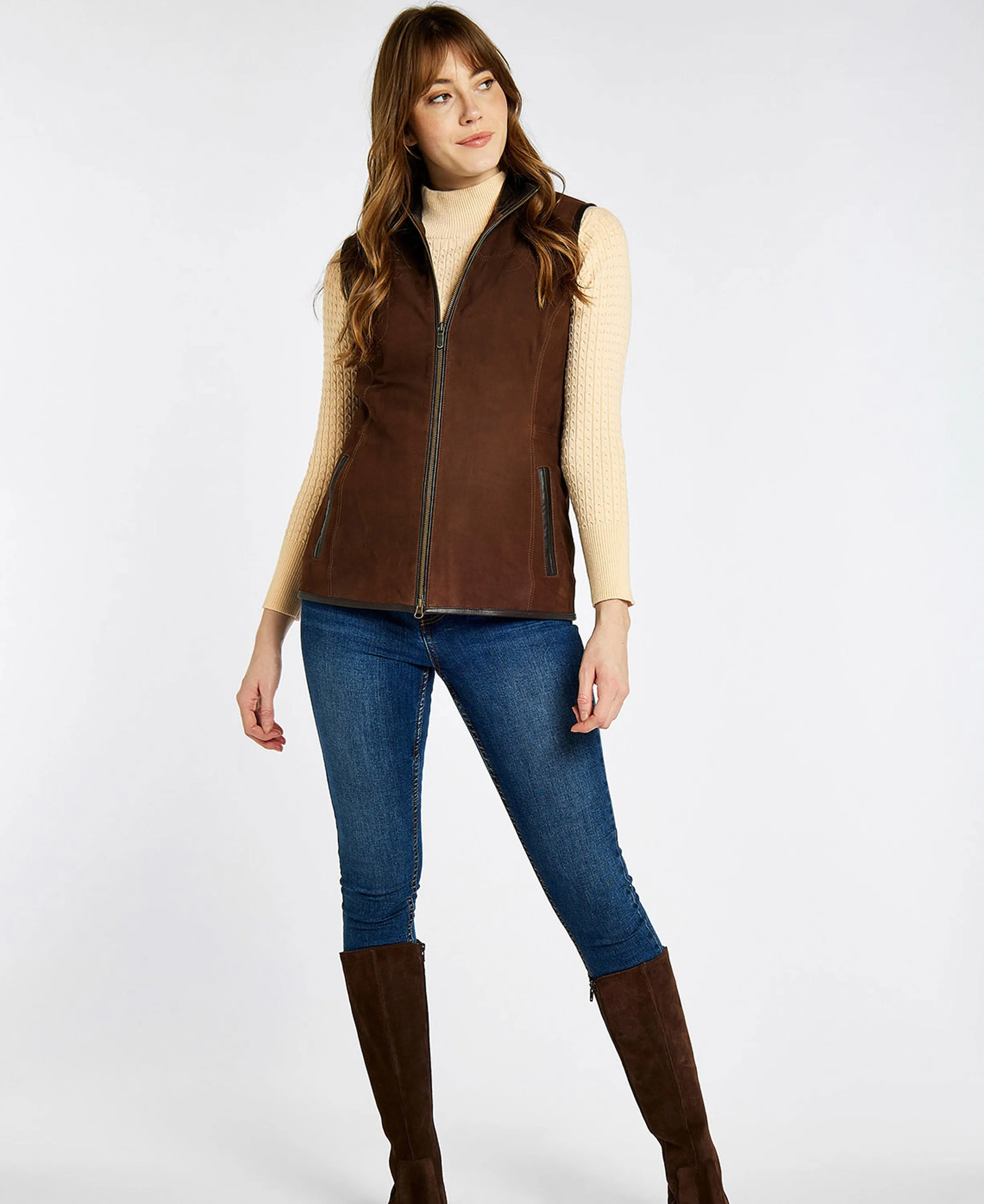 Kingston Leather Gilet - Walnut