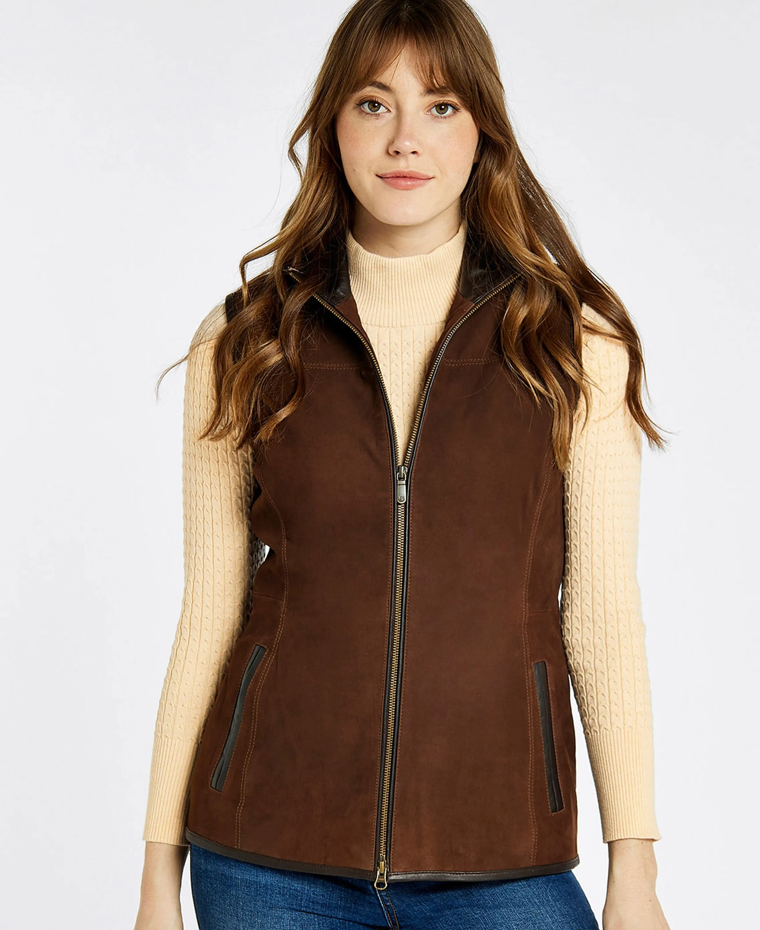 Kingston Leather Gilet - Walnut