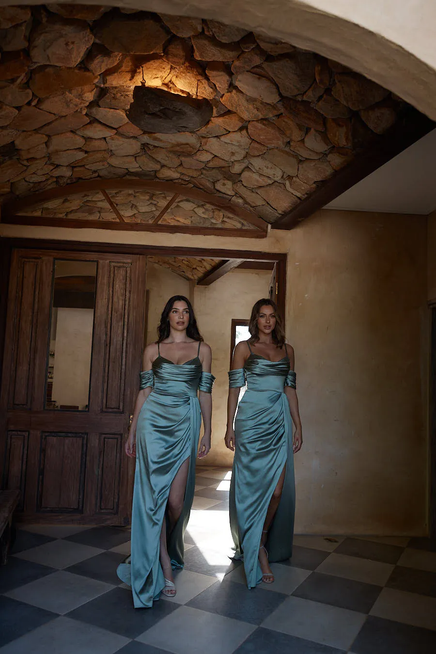Leah Gathered Pleat Bridesmaid Dress – TO2323 Rust