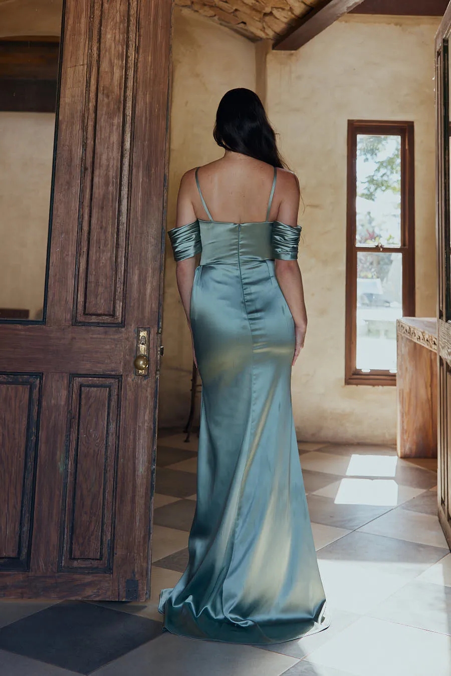 Leah Gathered Pleat Bridesmaid Dress – TO2323 Rust