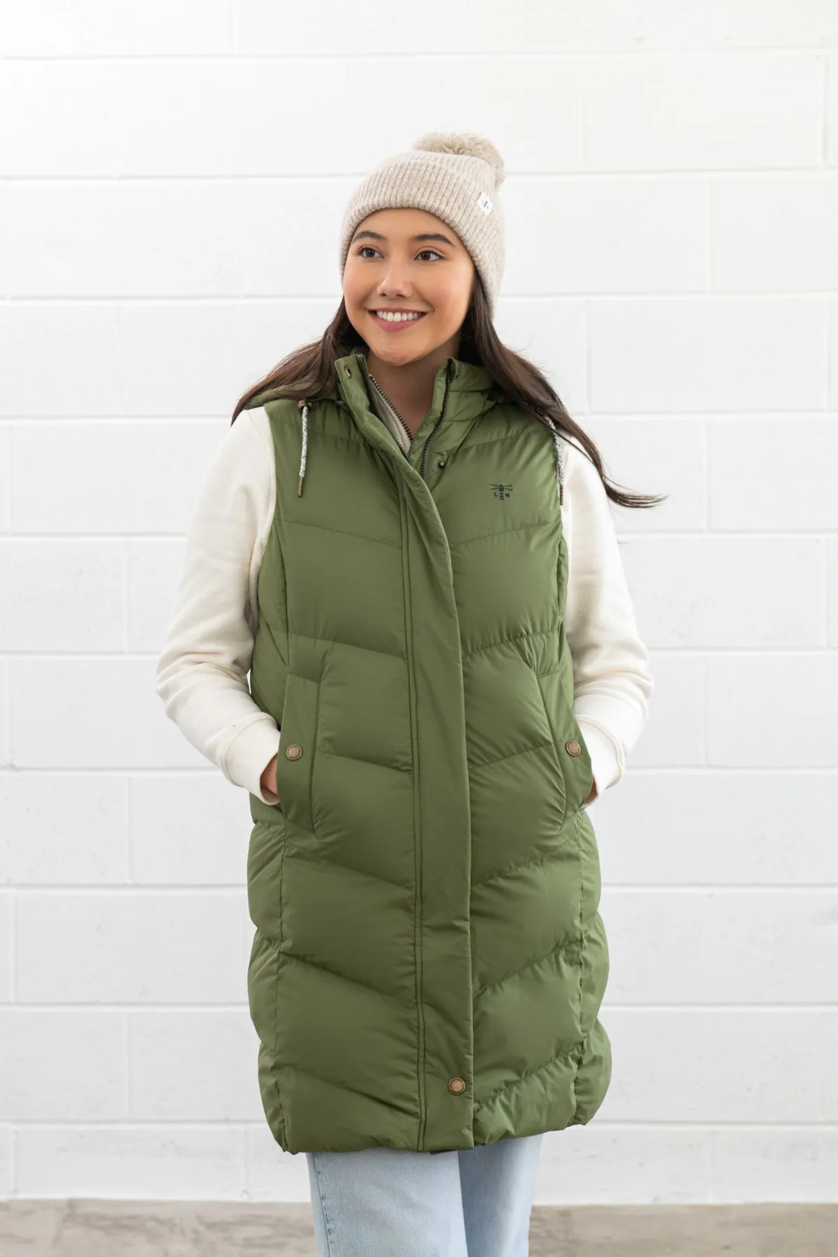 Lighthouse Savannah Ladies Long Gilet - Olive