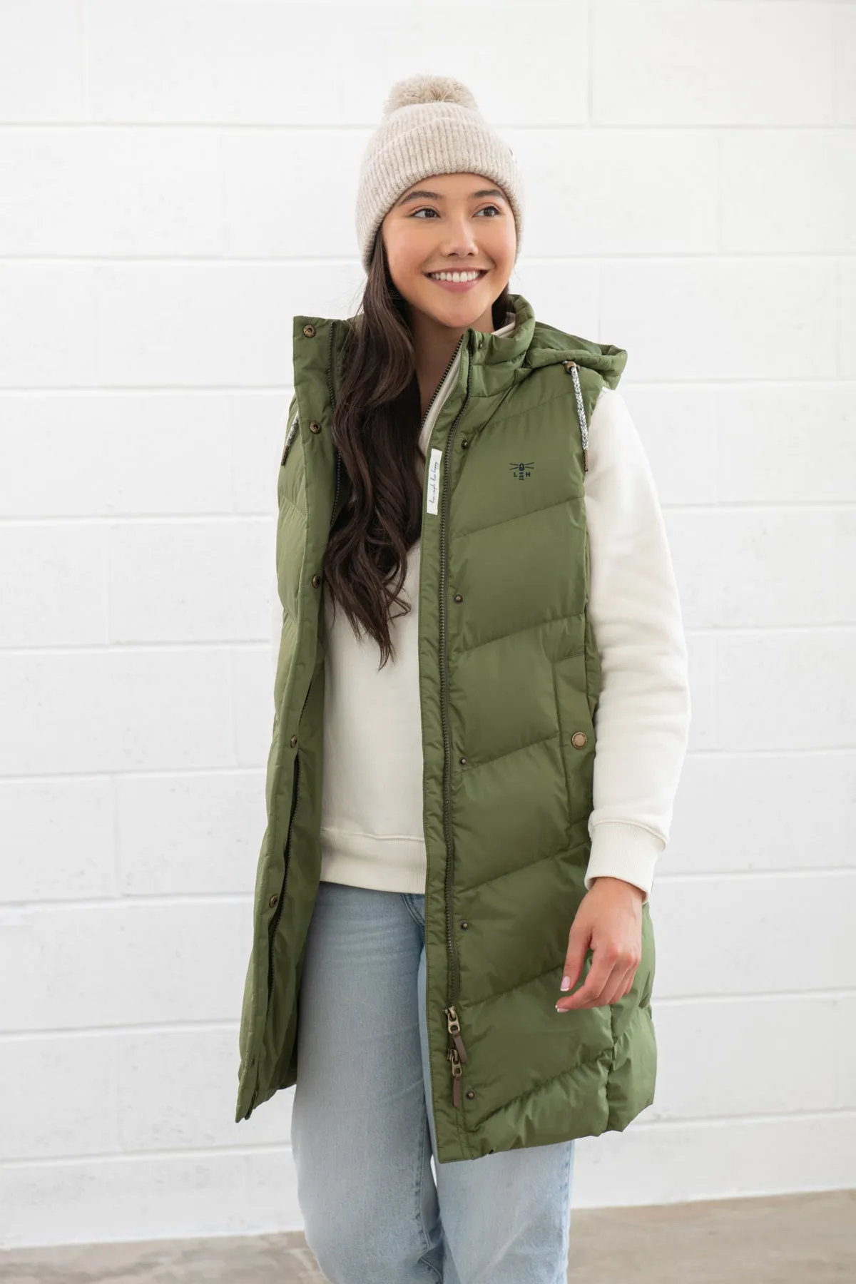 Lighthouse Savannah Ladies Long Gilet - Olive