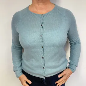 Lightweight Deep Mint Green Cashmere Cardigan Large