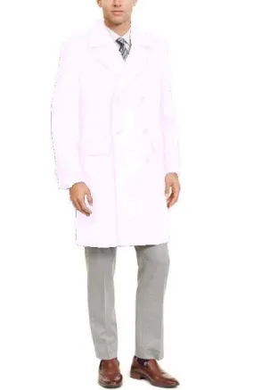 Mens Wool Trench coat - "Pink" Color Mens Overcoat