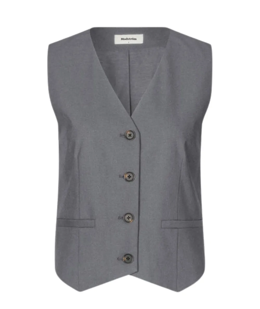 Modstrom Gale gilet getailleerd Grijs