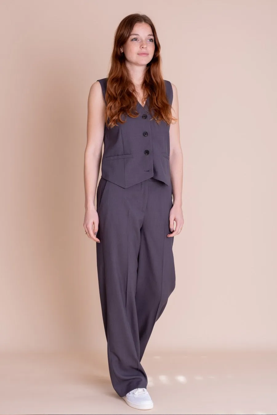 Modstrom Gale gilet getailleerd Grijs