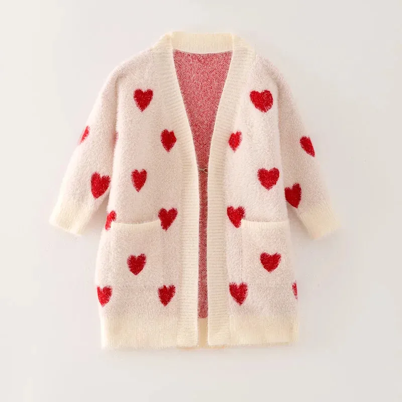 Momma & Me Matching Cozy Hearts Sweater Cardi