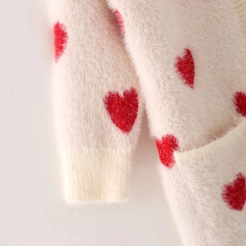 Momma & Me Matching Cozy Hearts Sweater Cardi