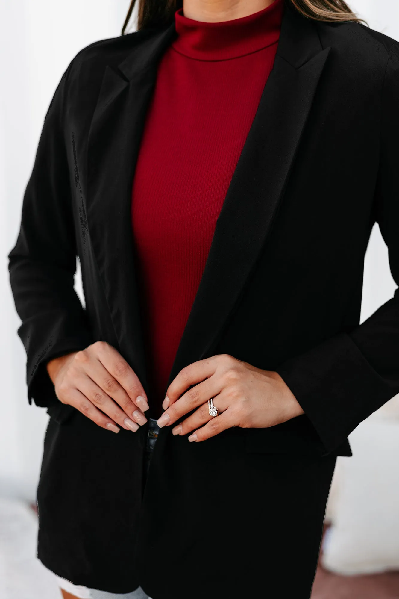 Monthly Projections Open Front Blazer (Black)
