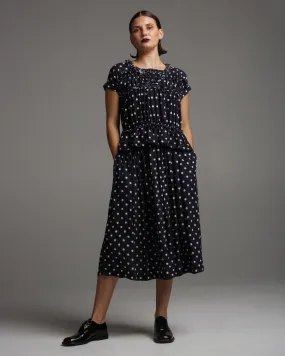 Navy Polka Dot Skirt
